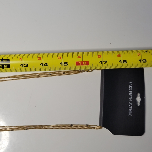 NWT Saks Fifth Avenue Necklace Triple Chain - Picture 3 of 5